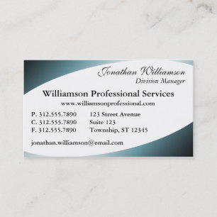 Coins courbés Cartes de visite bleus