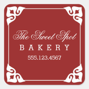 Coins fantaisie Boulangerie Stickers / Rouge