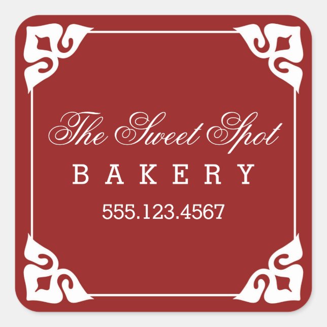 Coins fantaisie Boulangerie Stickers / Rouge (Devant)