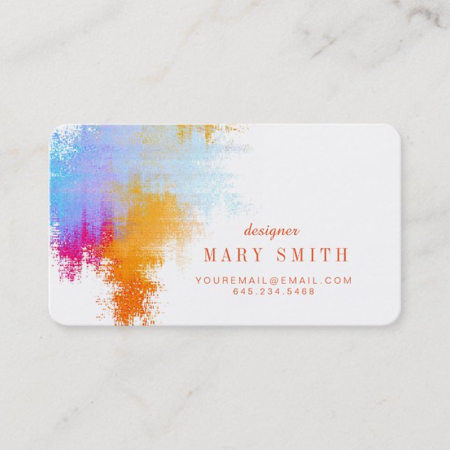 Coins ronds de carte de visite d'artiste (Devant)