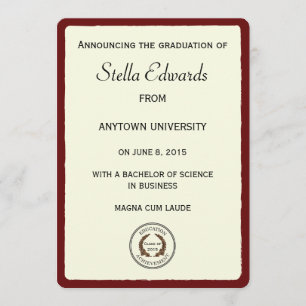 Coins ronds de faire-part classique rouge