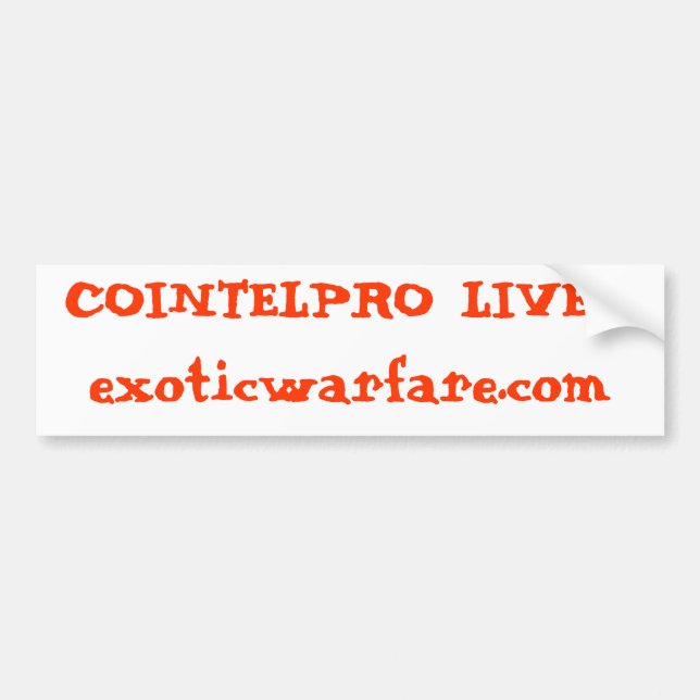 COINTELPRO LEBEN! exoticwarfare.com Autoaufkleber (Vorne)
