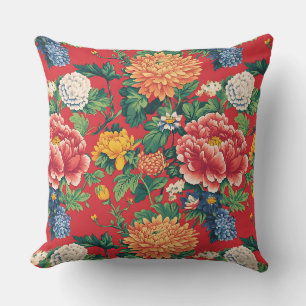 Coiorful Chinese Peony Floral Kissen