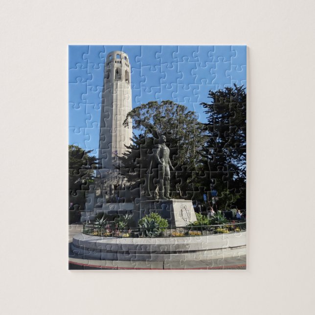 Coit Tower & Columbus Statue #1 Jigsaw Puzzle (Vertikal)