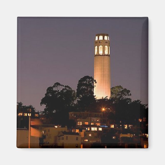 Coit Tower in der Nacht Magnet (Vorne)