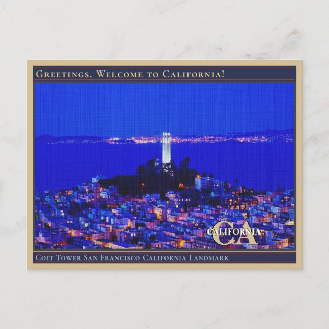 Coit Tower San Francisco California Sehenswürdigke Postkarte (Vorderseite)