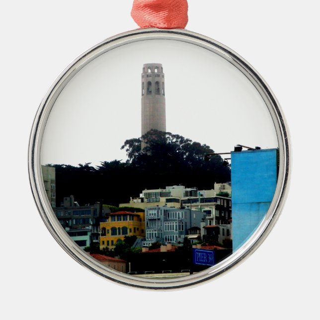 Coit Turm Ornament Aus Metall (Vorne)