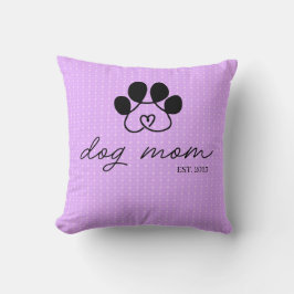 Cojín dog mom customizable lilac kissen