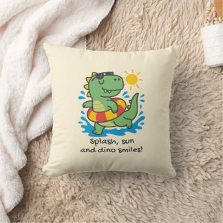 Cojín infantil con dinosaurio veraniego divertido kissen