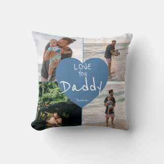 Cojín Love You Daddy con Fotos Personalizado Kissen