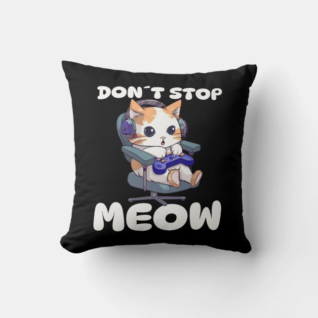Cojín para amantes de los videojuegos y los gatos. kissen (Vorderseite)