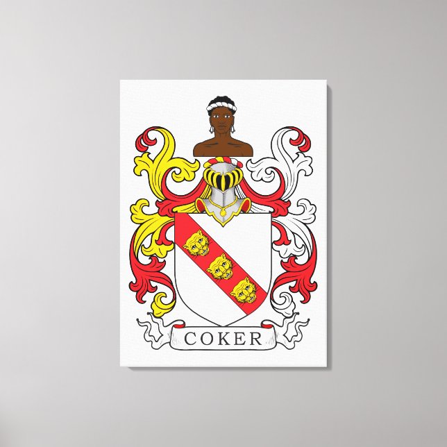 Coker Familienwappen Leinwanddruck (Vorderseite)