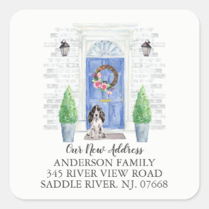 Coker Spaniel Blue Door New Address Étiquette Stic