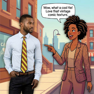 Col avec cravate de dessin animé jaune à rayures r