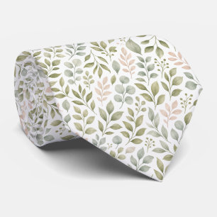 Col cravate à motif botanique pour hommes