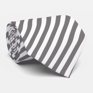 Col cravate à motif rayure grise blanche (