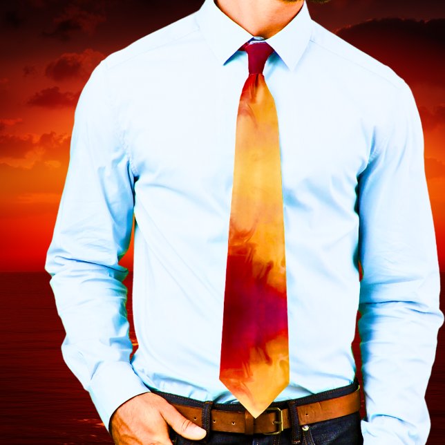 Col cravate aquarelle abstraite moderne orange rou (Modern Abstract Watercolor Rust Orange Neck Tie)