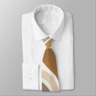 Col cravate arc en camel taupe abstrait