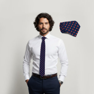 Col cravate avec motif étoile orange-carotte