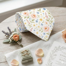 Col cravate chic avec roses florales pastel Art