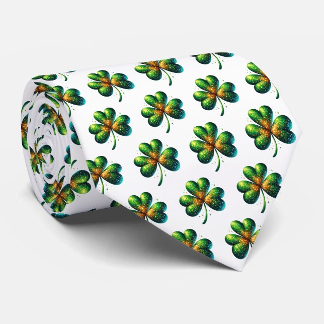 Col cravate Clover de la Saint-Patrick (Roulé)