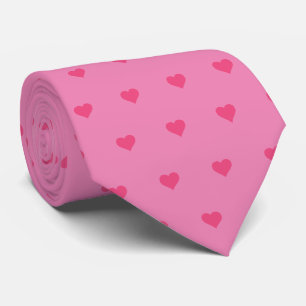 Col cravate coeurs roses