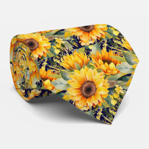 Col cravate de bureau décontracté   Tournesols de 