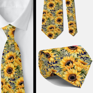 Col cravate de bureau décontracté Tournesols de