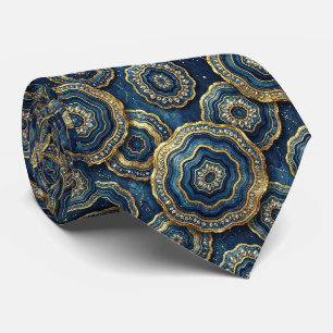 Col cravate de luxe Cravate bleu marine et géode