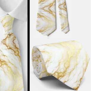 Col cravate de luxe formel   Marbre blanc et or