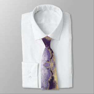 Col cravate de mariage Améthyste Violet et Or