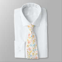 Col cravate de mariage fantaisiste floral pastel d