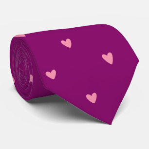 Col cravate élégant motif cœur magenta pour mariag