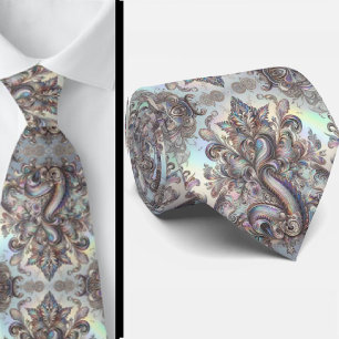 Col cravate en faux opale holographique de luxe