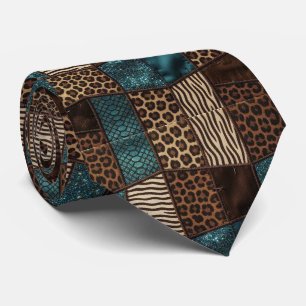 Col cravate exotique Motif d'animal sauvage afri