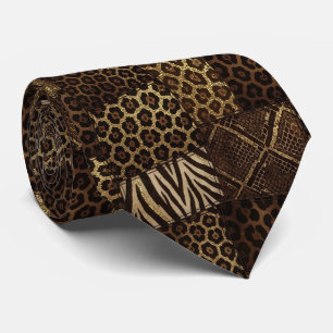Col cravate exotique   Motif d'animal sauvage afri