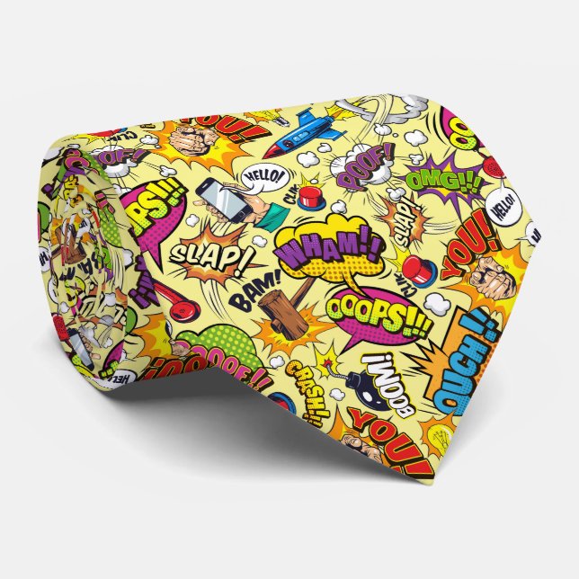 Col cravate explosion de pop art comic (Roulé)