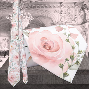 Col cravate mariage jardin eucalyptus rose