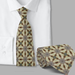 Col cravate marron géométrique motif artistique mo