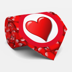 Col cravate motif Cœur Saint Valentin