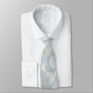 Col cravate motif Coquille Saint-Jacques gris bleu