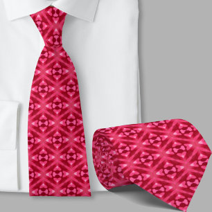 Col cravate motif géométrique rose artistique mode