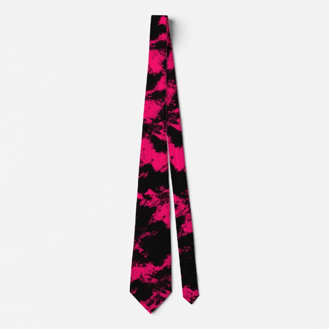 Col cravate noir rose chaud (Devant)