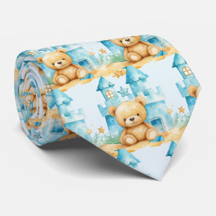 Col cravate Ours en peluche bleu
