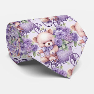 Col cravate ourson violet lilas
