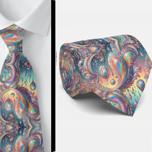 Col cravate paisley opale holographique faux premi