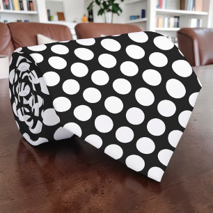 Col cravate personnalisé à pois blancs sur fond no