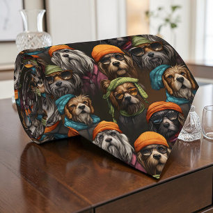 Col cravate personnalisé graphique Chien