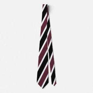 Col cravate rayé preppy - bordeaux, noir et blanc