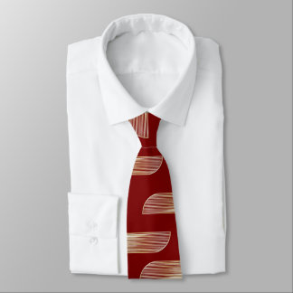 Col cravate rouge et or géométrique pour homme – É